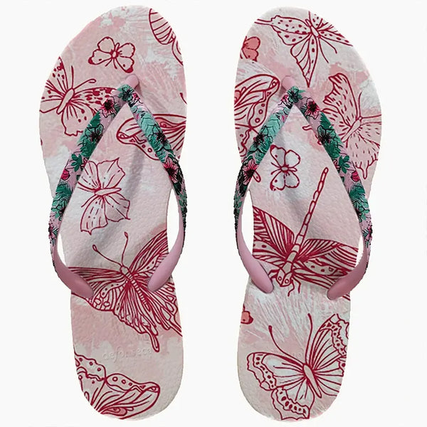 Flip Flops Female Summer Wear All Wear Light Flat  Wear-resistant Toe Slippers Non-slip Fashion Swimming Sandals