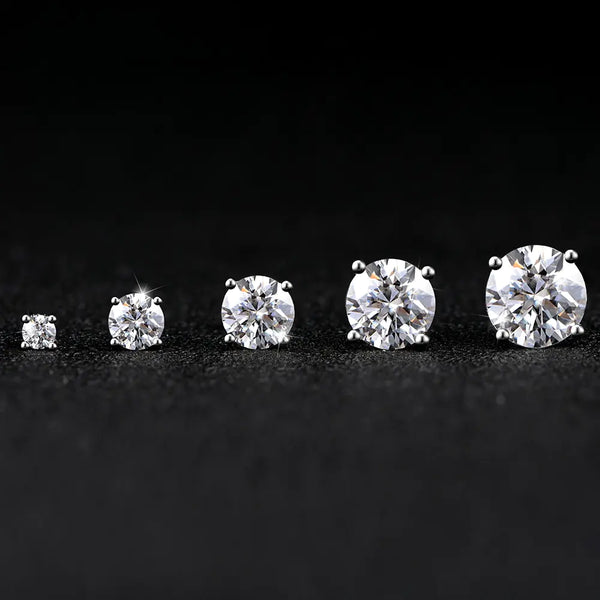 2CT Moissanite Stud Earrings Silver