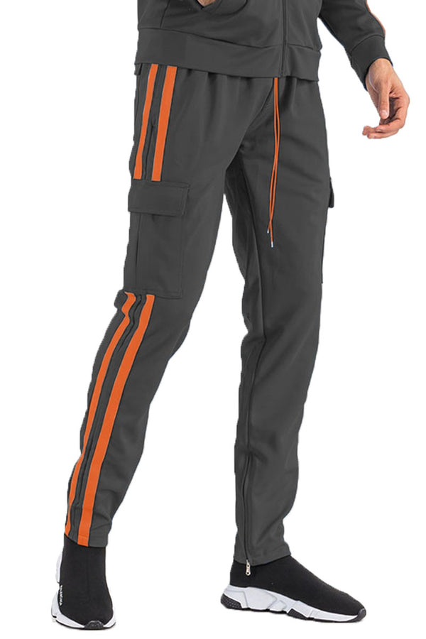 TWO STRIPE CARGO POCKET TRACK PANTS