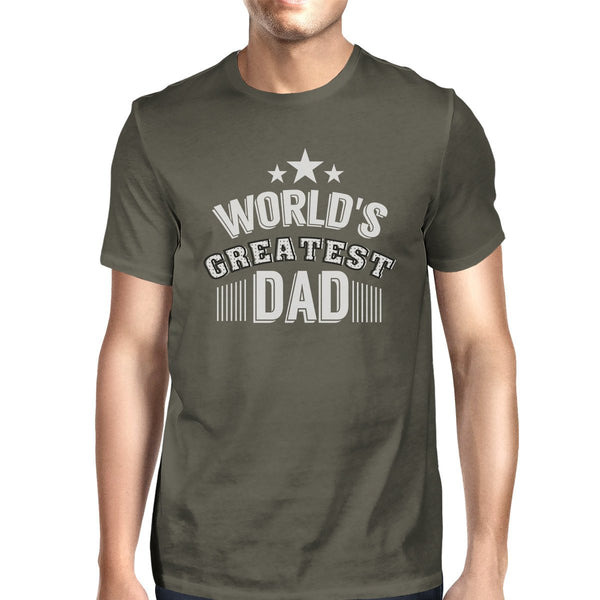 Worlds Greatest Dad Mens Dark Gray Round Neck Tee