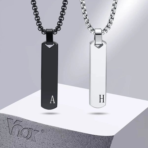 Vnox Initial Bar Necklace